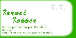 kornel kopper business card